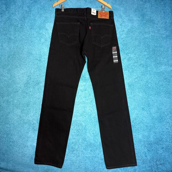 Levi’s 505 Men’s Jeans 33x34 Black Regular Fit 100% Cotton NWT Made in Egypt - Picture 9 of 16